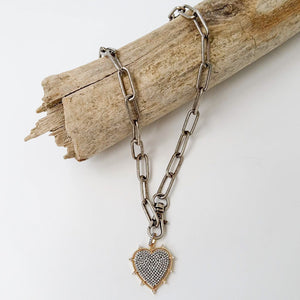 XL Studded Pave Heart