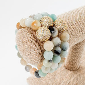 Gemstone Pave Ball Bracelets