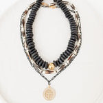 Aztec Tube Bead Layering Necklace