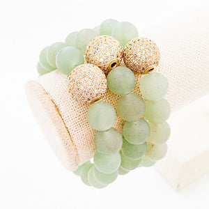 Gemstone Pave Ball Bracelets