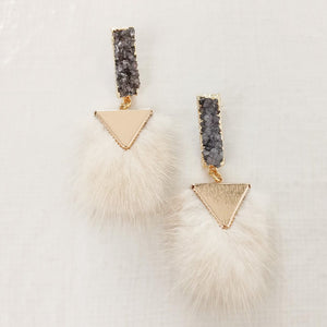 Druzy Stud Fur Drop