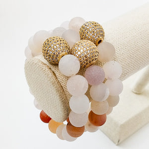 Gemstone Pave Ball Bracelets