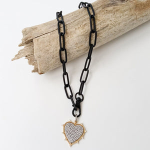 XL Studded Pave Heart