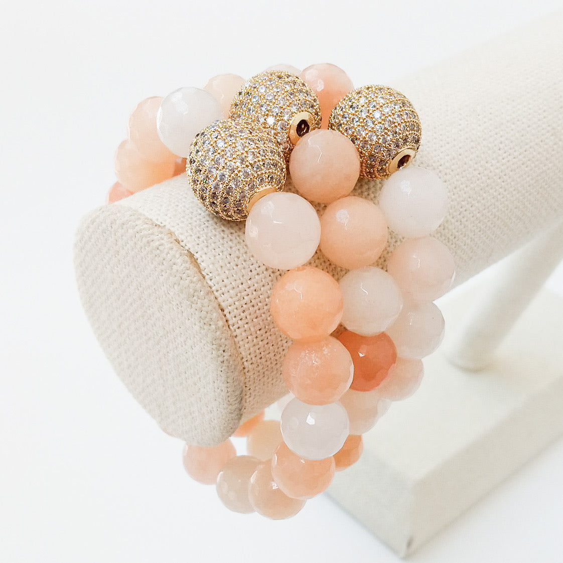 Gemstone Pave Ball Bracelets