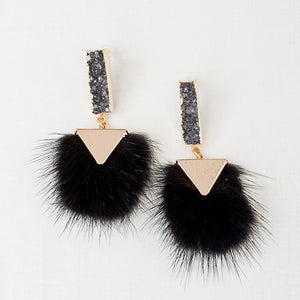 Druzy Stud Fur Drop