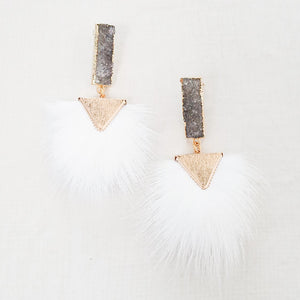 Druzy Stud Fur Drop