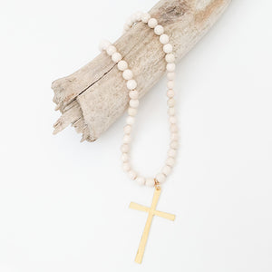 Beaded Cross Necklace 18”