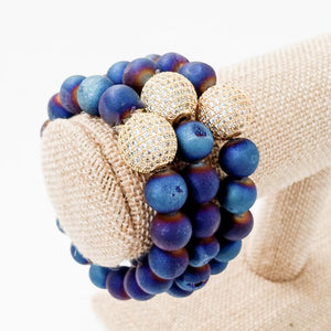 Gemstone Pave Ball Bracelets