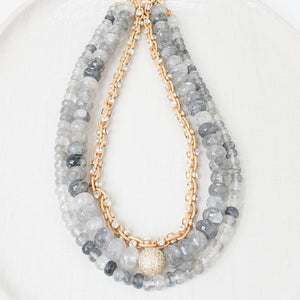 XL Rondelle Pave Ball Necklace