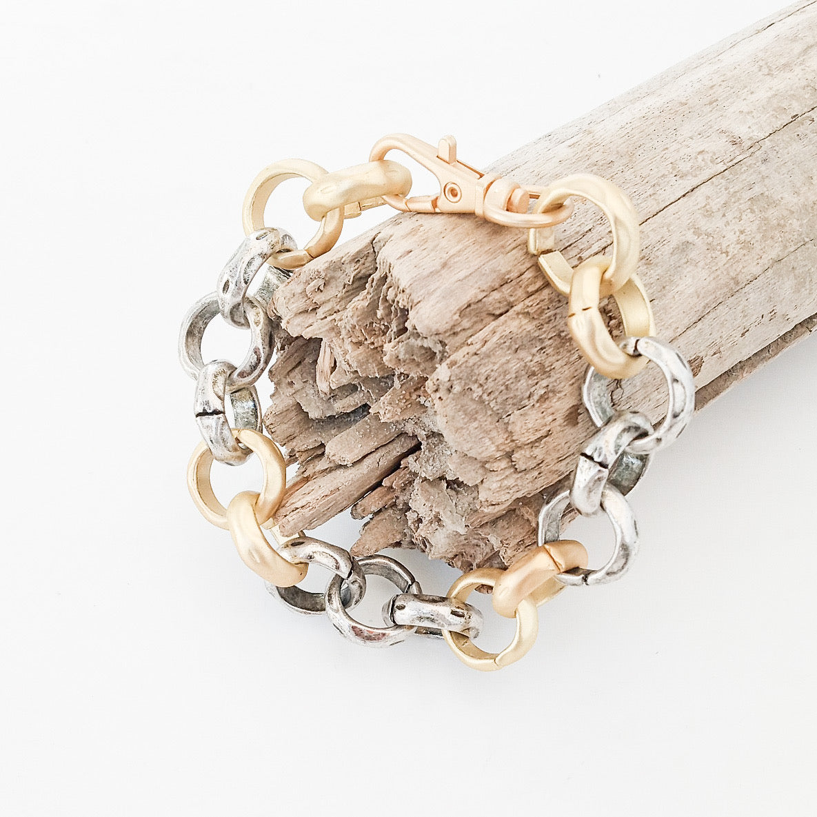 Jumbo Hammered Rolo Bracelet