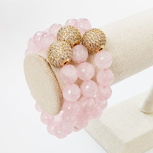 Gemstone Pave Ball Bracelets