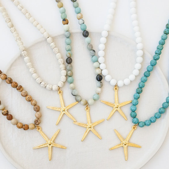 Starfish Gemstone Necklace