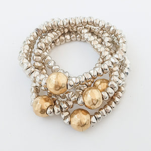 2-Tone Mixed Metal Brass Nugget Bracelet