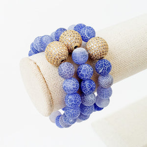 Gemstone Pave Ball Bracelets