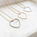 Pave CZ Heart on 18” Round Snake Chain