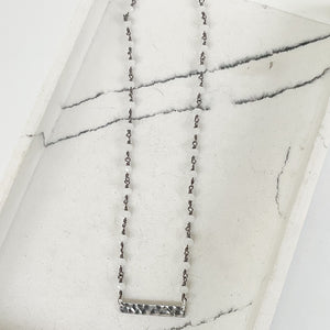 Rosary Hammered Bar Necklace 16”